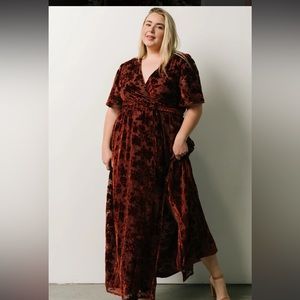 Baltic Born Uma Velvet Maxi Dress in Copper Floral